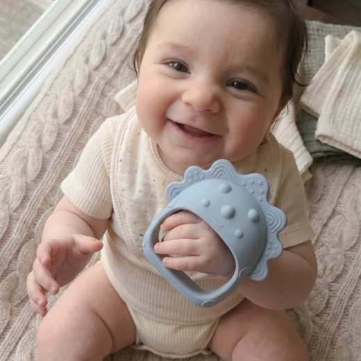 aBaby Silicone Dino Hand Grip Teether Easy Hold Textured Teething Toy 4 Months Plus - aBaby - Image 4