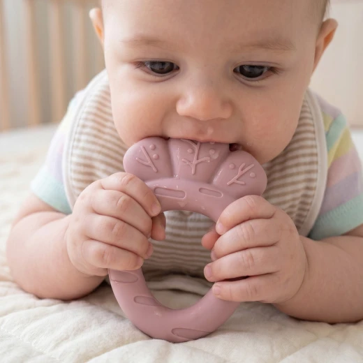 aBaby Pink Silicone Carrot Teether Easy Grip Textured Baby Teething Toy 4 Months Plus - aBaby - Image 4