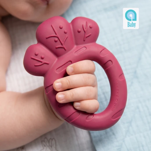 aBaby Pink Silicone Carrot Teether Easy Grip Textured Baby Teething Toy 4 Months Plus - aBaby - Image 5