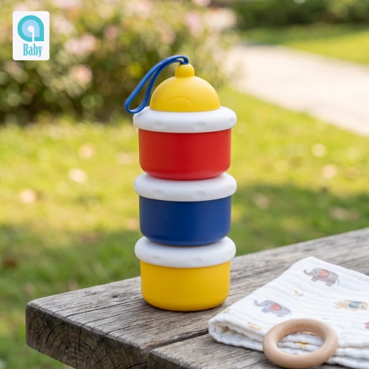 aBaby Three Layer Milk Powder Container Stackable Formula Compartments with Pouring Outlets and Carry Handle - aBaby - Image 2