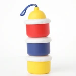 aBaby Three Layer Milk Powder Container Stackable Formula Compartments with Pouring Outlets and Carry Handle - aBaby