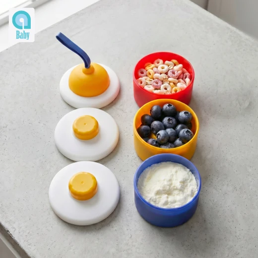 aBaby Three Layer Milk Powder Container Stackable Formula Compartments with Pouring Outlets and Carry Handle - aBaby - Image 4