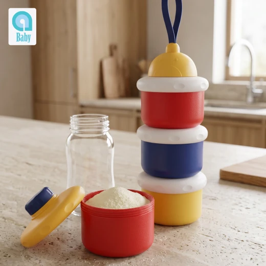 aBaby Three Layer Milk Powder Container Stackable Formula Compartments with Pouring Outlets and Carry Handle - aBaby - Image 5