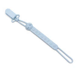 aBaby Full Silicone Cat Pacifier Holder Dual Loop Washable Holder for Compatible Pacifiers and Teethers Blue Color