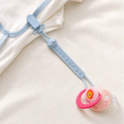 aBaby Full Silicone Cat Pacifier Holder Dual Loop Washable Holder for Compatible Pacifiers and Teethers Blue Color - aBaby - Image 3