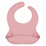 aBaby Waterproof Silicone Baby Bib Adjustable Neck with Wide Food Catching Pocket 1 Piece Pink Color - aBaby