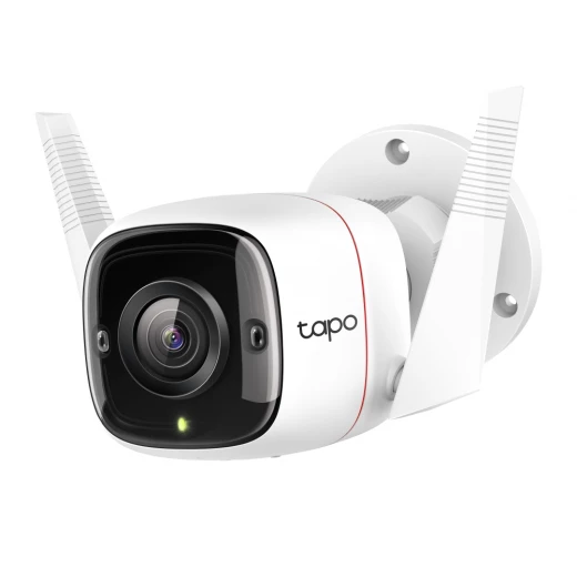 كاميرا المراقبة الخارجية Tapo TP-Link بدقة 2K – سلكية، مقاومة للعوامل الجوية بمعيار IP66، كشف حركة وكشف أشخاص، صفارة إنذار مدمجة مع رؤية ليلية، تدعم التخزين السحابي وببطاقة SD، صوت ثنائي الاتجاه، وتعمل مع Alexa وGoogle Home – طراز C310