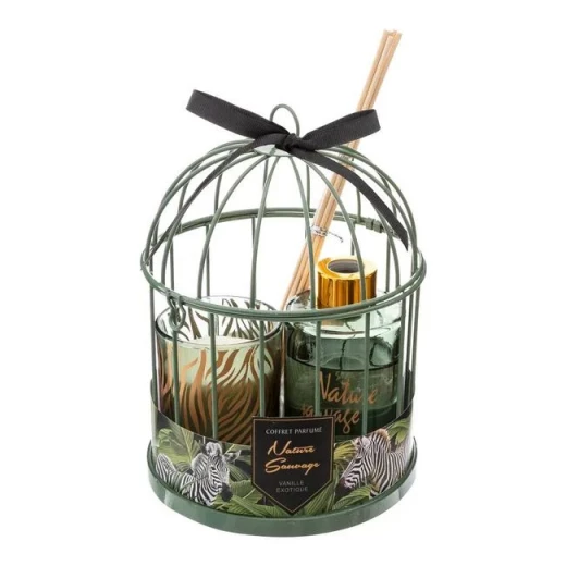 صندوق قفص معدني مزين بالشموع وزجاجة عطر, ديكور عطري أنيق للمنازل والمكاتب (الارتفاع: 20 سم، الطول: 14 سم، العرض: 10 سم) صندوق قفص معدني مزين بالشموع وزجاجة عطر, ديكور عطري أنيق للمنازل والمكاتب (الارتفاع: 20 سم، الطول: 14 سم، العرض: 10 سم)