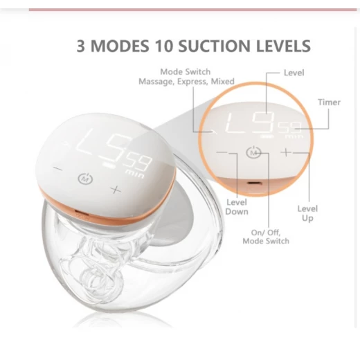 Youha wearable breast pump, 6 insert sizes available to fitment the size of the breast nipple capacity 240ml - youha - Image 8