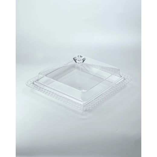 طقم تقديم حلويات مربع شفاف حجم صغير - فيغ - Image 3