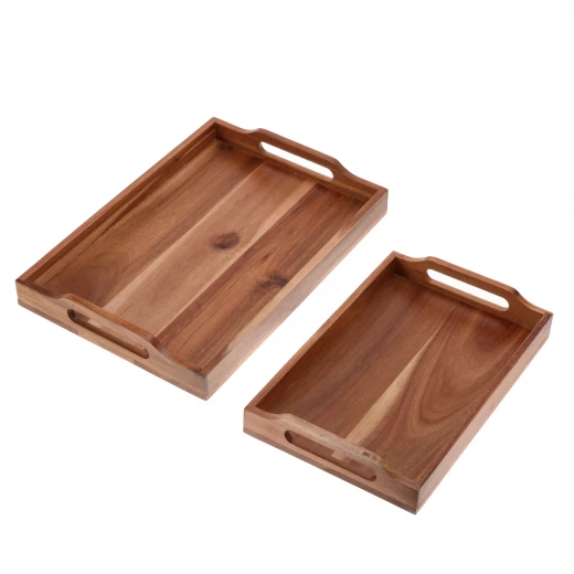 صينية خشبية مستطيلة مع مقابض 36 × 23 × 4 سنتميتر من فاجيو - فيغ - Image 2
