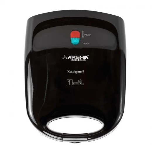Arshia Sandwich Maker – 1 Sandwich Plate – 1200 Watts – Non-Stick Coating – Heat-Resistant Black Body – Compact Design - Arshia - Image 4
