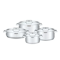 Arshia 8-Piece Stainless Steel Cookware Set – Durable Rust-Resistant Construction – Even Heat Distribution – Comfortable and Safe Handles – Suitable for Everyday Cooking – Reliable Performance for Home Kitchens