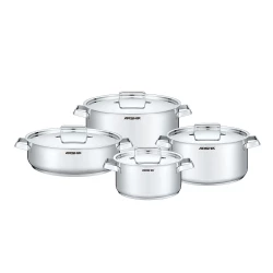 Arshia 8-Piece Stainless Steel Cookware Set – Durable Rust-Resistant Construction – Even Heat Distribution – Comfortable and Safe Handles – Suitable for Everyday Cooking – Reliable Performance for Home Kitchens