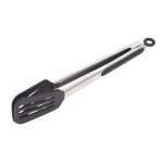 Arshia 12-Inch Turner Tongs with Stainless Steel Handle and Heat-Resistant Silicone Tips, Ergonomic Grip, and Non-Scratch Design for Safe Flipping, Grilling, and Serving - Arshia