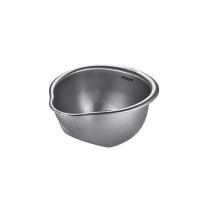 Arshia Deep Stainless Steel Strainer Bowl with Fine Drainage Holes, Polished Edges, and Stable Base for Efficient Rinsing and Straining of Rice, Pasta, Vegetables, and More
