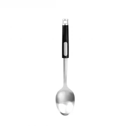 Arshia Stainless Steel Utensil – Solid Spoon + Durable Rust‑Resistant Steel Head + Comfortable Non‑Slip Handle + Practical Design for Stirring, Serving  Flipping Foods