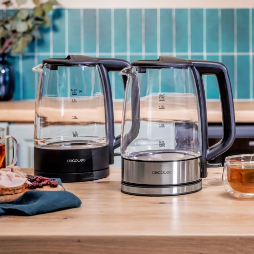 Cecotec ThermoSense 340 Clear — 2200W Electric Kettle, 1.7L Borosilicate Glass, LED Light, 360° Base, Auto Shut-Off - Cecotec - Image 2