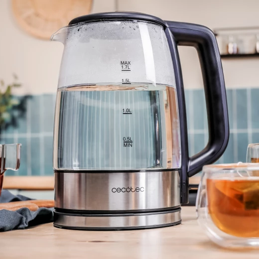 Cecotec ThermoSense 340 Clear — 2200W Electric Kettle, 1.7L Borosilicate Glass, LED Light, 360° Base, Auto Shut-Off - Cecotec - Image 4