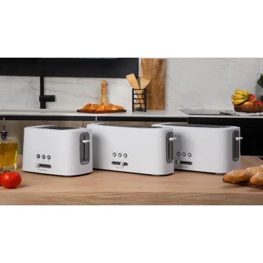 Cecotec Toast&Taste 9000 Double – Upright Toaster, 820–980W, White 2 Extra-Wide Slots | 6 Toasting Levels | Bun Warming Rack | Defrost & Reheat Functions - Cecotec - Image 2