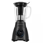 Cecotec Power Black Titanium 2500MAX Smart — American-Style Jug Blender, 2500 W Motor, 6 Black Titanium-Coated Blades, 1.8 L Heat-Resistant Glass Jar, 3 Automatic Programs (Smoothie, Ice Crush, AutoClean), Multi-Speed with Turbo, Stainless Steel Finish - Cecotec