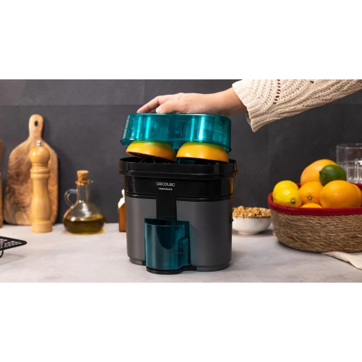 Cecotec EssentialVita Twice Black – Electric Citrus Juicer, 90W Double Squeezing Head | Built-in Citrus Cutter | 500ml Cup | Pulp Filter | Easy-Clean Design - Cecotec - Image 4