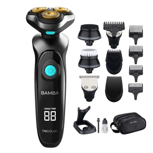 Cecotec Bamboo PrecisionCare TwistGroom 10-in-1 Multigrooming Kit, Lithium Battery 80 min Runtime, Stainless Steel Blades with Titanium Coating, Digital Display, IPX6 Waterproof, Charging Station, Full Grooming Set for Face and Body Cecotec Bamboo PrecisionCare TwistGroom 10-in-1 Multigrooming Kit, Lithium Battery 80 min Runtime, Stainless Steel Blades with Titanium Coating, Digital Display, IPX6 Waterproof, Charging Station, Full Grooming Set for Face and Body
