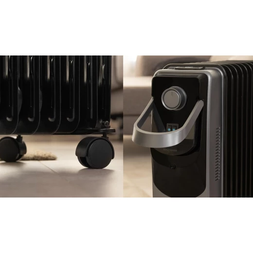 Cecotec ReadyWarm 9000 Space 360 Oil Radiator Heater 2000 W, 9 Heating Fins, WarmSpace 360° Technology, 3 Power Levels, Adjustable Thermostat, Heats up to 22 m², EasyGo Wheels and Handle, Dual Safety System - Cecotec - Image 4