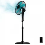 Cecotec EnergySilence 530 Power Connected Black Standing Fan, 50W Power, EnergySilence Technology, Copper Motor, 5 Blades 40 cm Diameter, Remote Control, LED Display, Timer, Adjustable Height and Tilt for Quiet Fresh Airflow - Cecotec