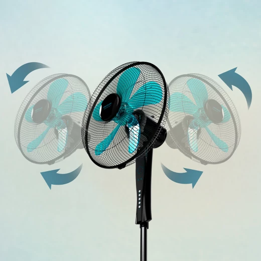 Cecotec EnergySilence 530 Power Connected Black Standing Fan, 50W Power, EnergySilence Technology, Copper Motor, 5 Blades 40 cm Diameter, Remote Control, LED Display, Timer, Adjustable Height and Tilt for Quiet Fresh Airflow - Cecotec - Image 6