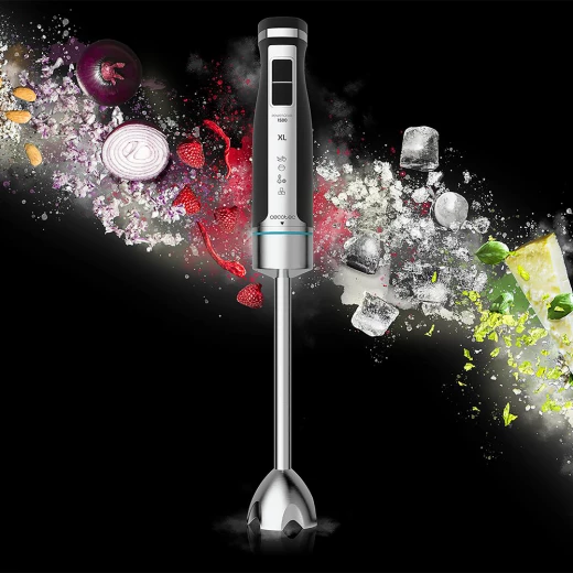Cecotec Hand Blender 1500 W – Extra-Long XL Arm, Titanium-Coated Quad Blades, Metal Gears, 21 Speeds + Turbo Function, Includes 800 ml Beaker, Chopper & Whisk Attachments - Cecotec - Image 2