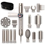 Cecotec AirGlisse 14in1 Flex Champagne Multi-Styler & Hair Dryer – 1400W, 110,000 RPM Motor, Coanda Curling Technology, Ionic Anti-Frizz System & 14 Styling Attachments - Cecotec