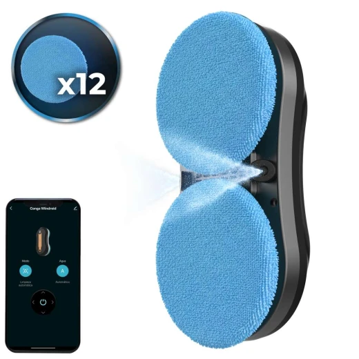 Cecotec Conga Windroid W10 DoubleSpray 3-in-1 Window Cleaning Robot, Dual Spray System, Brushless Motor, 50 ml Water Tank, App and Remote Control, 4 Cleaning Modes, Smart Navigation and Multi-Surface Cleaning for Glass, Mirrors and Tiles Cecotec Conga Windroid W10 DoubleSpray 3-in-1 Window Cleaning Robot, Dual Spray System, Brushless Motor, 50 ml Water Tank, App and Remote Control, 4 Cleaning Modes, Smart Navigation and Multi-Surface Cleaning for Glass, Mirrors and Tiles