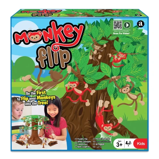 +AMBASSADOR Monkey Flip! Catapulting Monkey Skill Game, Fun Action Game for Kids, Competitive Tabletop Game, Ag