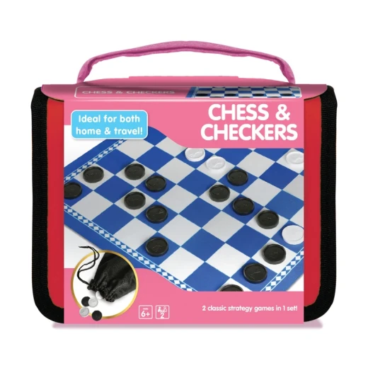 +AMBASSADOR Grab & Go 2-in-1 Travel Chess & Checkers Game, Portable Strategy Games for Family, Ages 6 +AMBASSADOR Grab & Go 2-in-1 Travel Chess & Checkers Game, Portable Strategy Games for Family, Ages 6