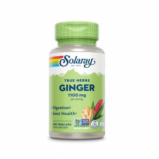 Solaray, True Herbs, Ginger, 1,100 mg, 100 VegCaps (550 mg per Capsule) Solaray, True Herbs, Ginger, 1,100 mg, 100 VegCaps (550 mg per Capsule)