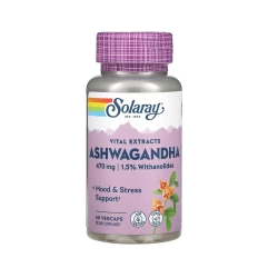 مكمل غذائي، 470 مل جم، 60 كبسولة نباتية من سولاري اشواجاندا