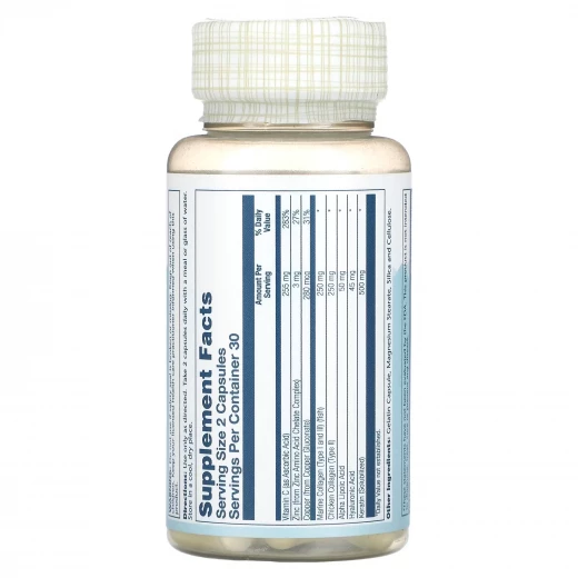 Solaray, Collagen Keratin with Alpha Lipoic Acid & Hyaluronic Acid, 60 Capsules - Solaray - Image 2