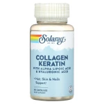 Solaray, Collagen Keratin with Alpha Lipoic Acid & Hyaluronic Acid, 60 Capsules - Solaray