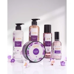 ASKIM Moon Body Care Set 5 Pieces, Includes Body Mist, Hair Mist, Body Lotion, Shower Gel and Body Butter, Elegant Fragrance with Blackcurrant, Pear, Jasmine, Vanilla and Praline Notes, Ideal for Daily Care or Gifting