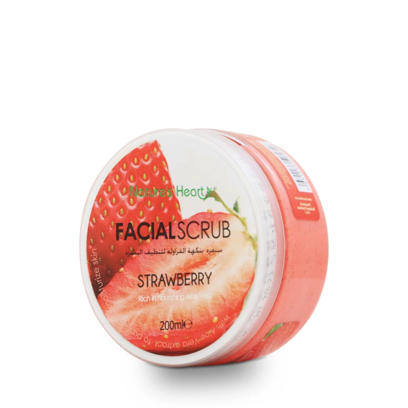 Nature's Heart Facial Scrub  (Strawberry), 200 ml - Nature's Heart