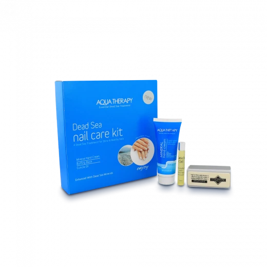Aqua Therapy Dead Sea Nail Care Kit with Mineral Hand Cream and Buffing Block for Healthy Nails - Aqua Therapy - Image 5