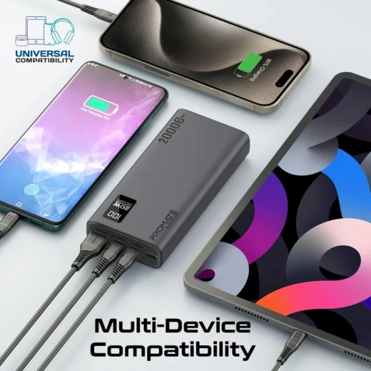Promate Bolt-20PD, Power Bank 20000mAh, Ultra-Slim Portable Charger, 20W - Promate - Image 3