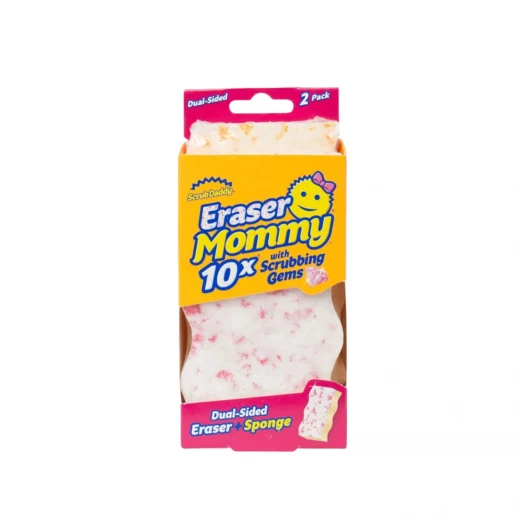 Scrub Daddy Eraser Mommy – Dual-Texture Stain Remover for Walls, Switches, Sneakers & More, Quickly Removes Marks & Scuffs with Water, No Harsh Chemicals Scrub Daddy Eraser Mommy – Dual-Texture Stain Remover for Walls, Switches, Sneakers & More, Quickly Removes Marks & Scuffs with Water, No Harsh Chemicals