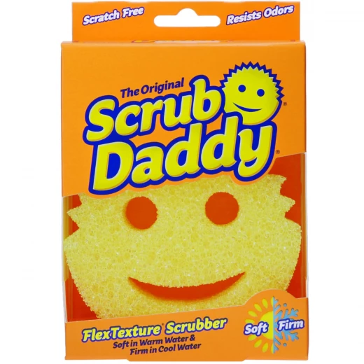 Scrub Daddy Original Sponge, Versatile Cleaning Tool for Dishes, Countertops, and Surfaces | Soft Yet Firm Texture for Gentle and Tough Scrubbing | Durable & Long-Lasting Performance Scrub Daddy Original Sponge, Versatile Cleaning Tool for Dishes, Countertops, and Surfaces | Soft Yet Firm Texture for Gentle and Tough Scrubbing | Durable & Long-Lasting Performance