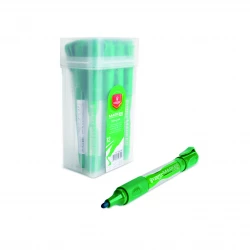 VERTEX Rechargeable Whiteboard Markers – Chisel Tip, Green (12 Pcs), Refillable and Long-Lasting Ink