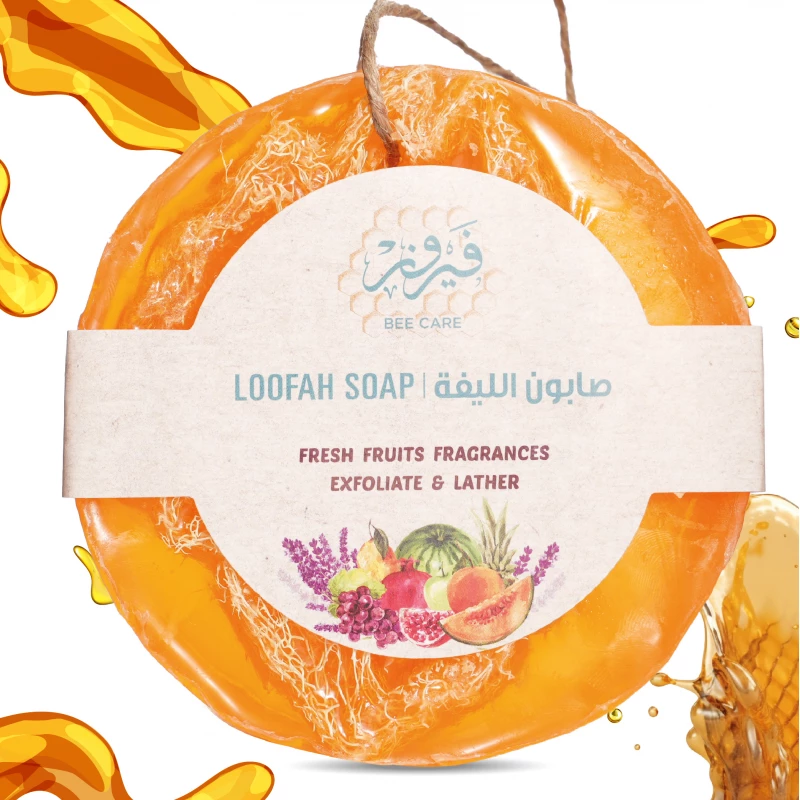 صابون الليفة الطبيعية بالخوخ من فيروز بي كير - فيروز بيي كاير