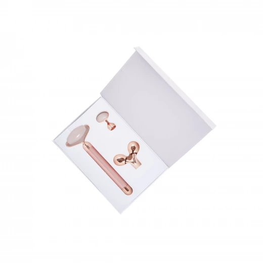 Silkypel 3 in 1 Vibrating Electric Jade Facial Roller, Rose Color - Silkypel - Image 2