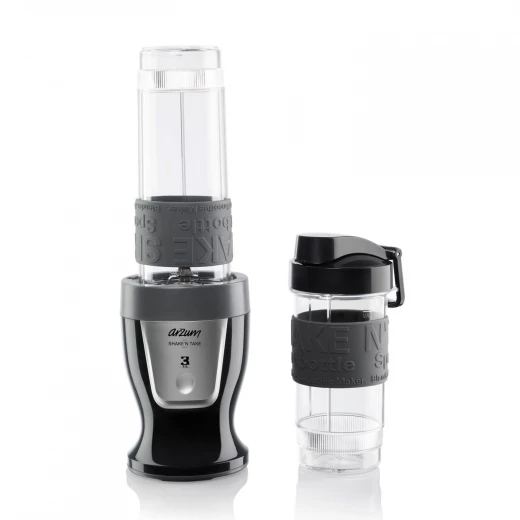 خلاط اسود, 570 مل مع عبوة إضافية سعة 400 مل, 300 واط من ارزوم خلاط اسود, 570 مل مع عبوة إضافية سعة 400 مل, 300 واط من ارزوم