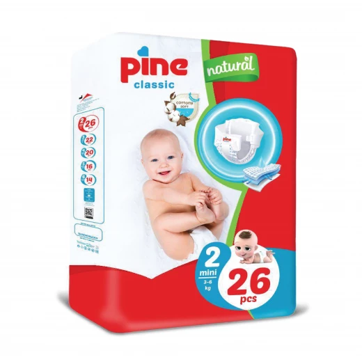 Pine,Classic Size 2, 26 Diaper, 3-6 kg - PIne - Image 2